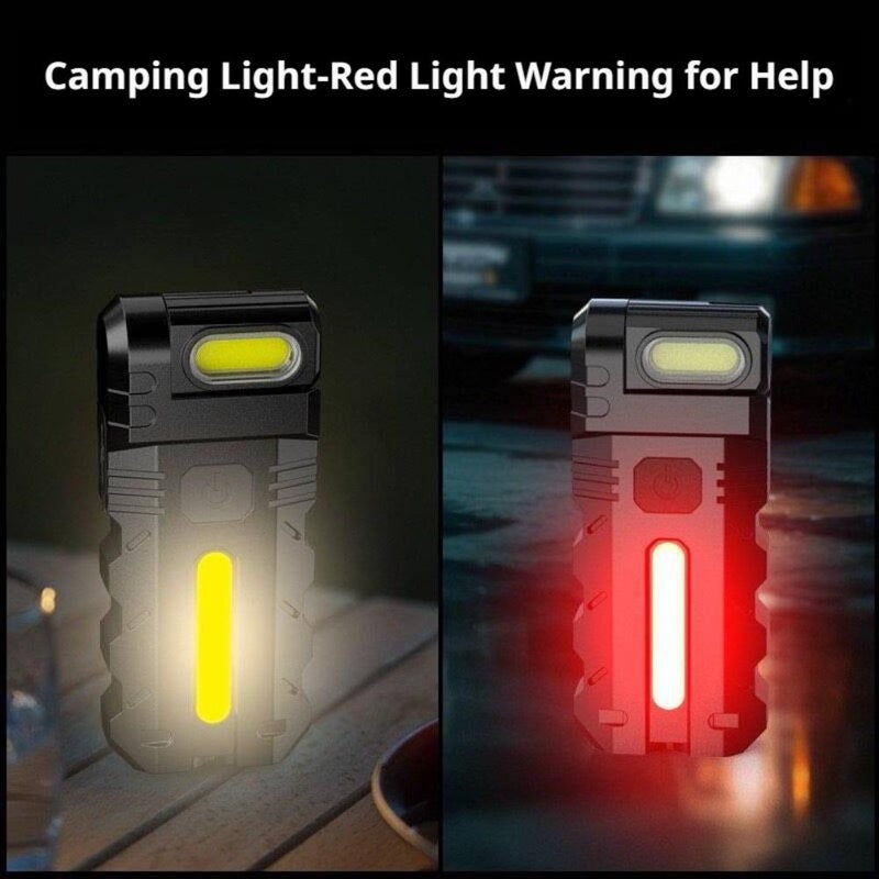 Magnetic LED Flashlight with 180° Rotating Head, Rechargeable EDC Pocket Light with White/Warm/Red COB, Type-C USB, Waterproof Work Light for Camping Car Repair Emergency - Image 4